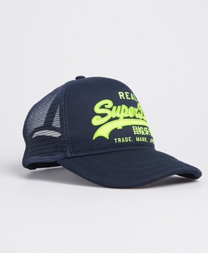 Superdry Vintage Logo Trucker Férfi Sapka Sötétkék | XRBGH3129